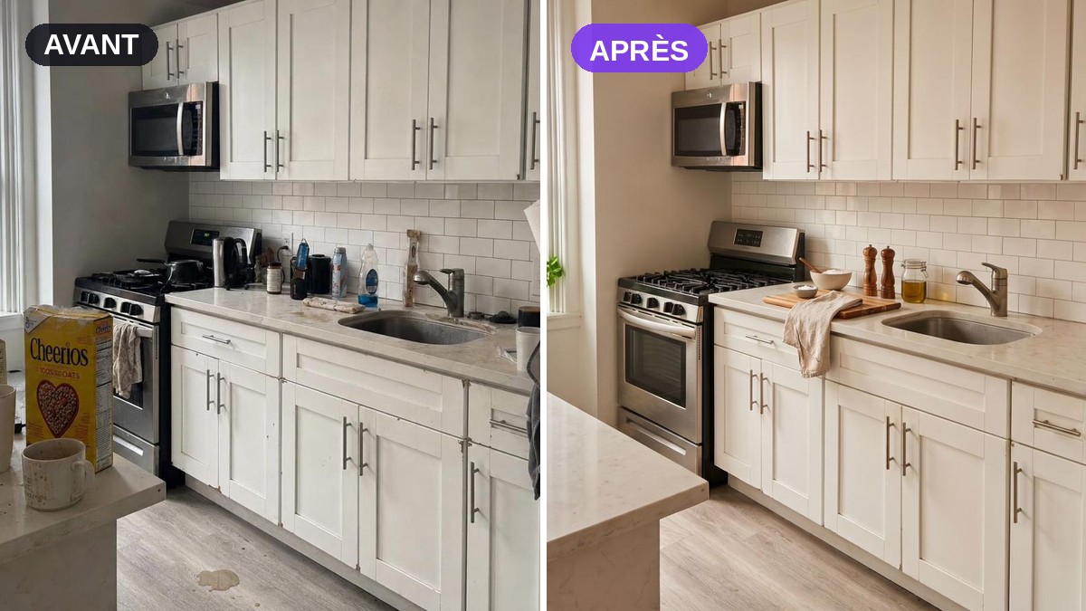 Salon d'un bien immobilier avant et après photographie professionnelle